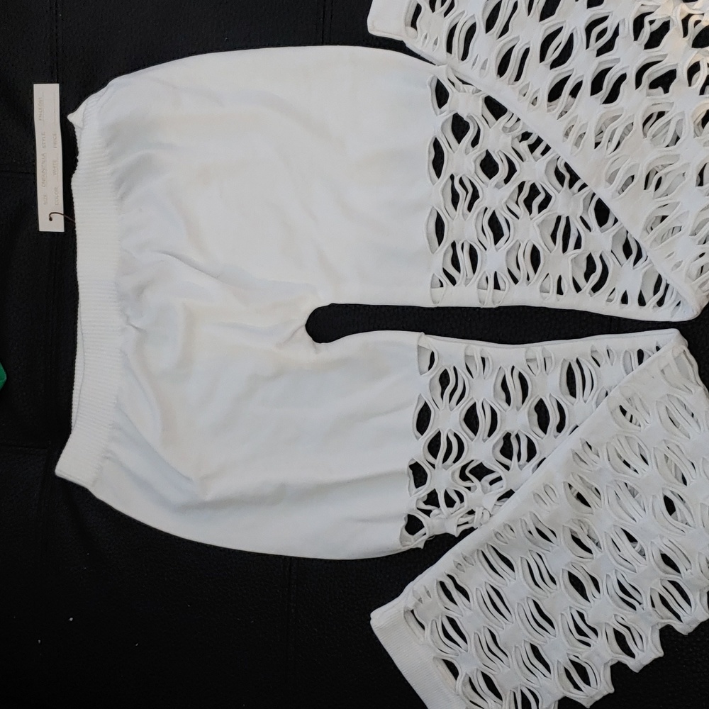 Netted White Leggings One Size New Has Tags
